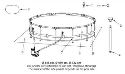 Reserveonderdelen Intex Frame Pool Prism Rondo Ø 549 x 122 cm - 126732GN - model vanaf 2020