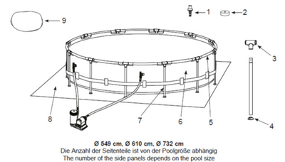 Ersatzteile Intex Frame Pool Prism Rondo Ø 610 x 132 cm - 126756GN - Modell ab 2021