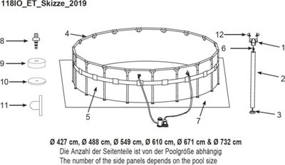 Reserveonderdelen Intex Frame Pool Ultra Rondo XTR Ø 610 x 122 cm - 126334GN - model vanaf 2019