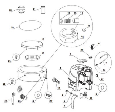 Spare Parts Intex Whirlpool Pure-Spa Bubble Greywood Deluxe - Small - 128440 - Model from 2021