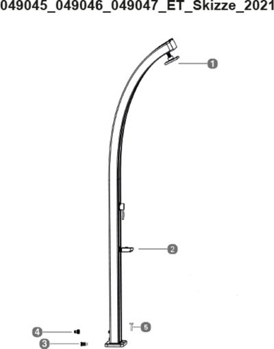 Ersatzteile Steinbach Solardusche Slim Line Deluxe - 049046 - Modell ab 2018