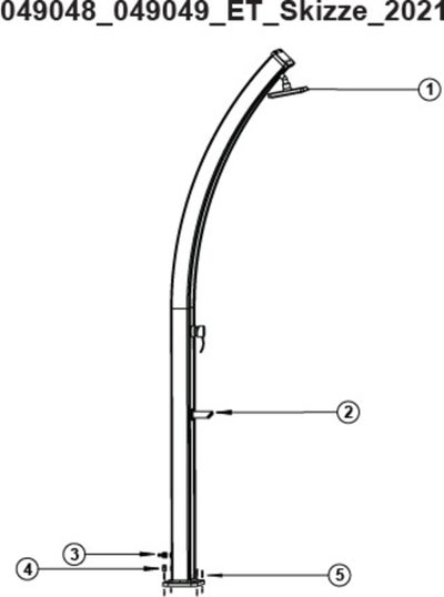 Ersatzteile Steinbach Solardusche Slim Line Duo - 049048 & 049049 - Modell ab 2020