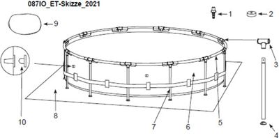 Rezervni deli Intex Frame Pool Rondo Ø 366 x 84 cm celoten komplet - 128214AD - model od 2020