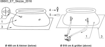 Pièces de rechange - Piscines Easy Set 457 x 107 cm - 126166NP - modèle à partir de 2016