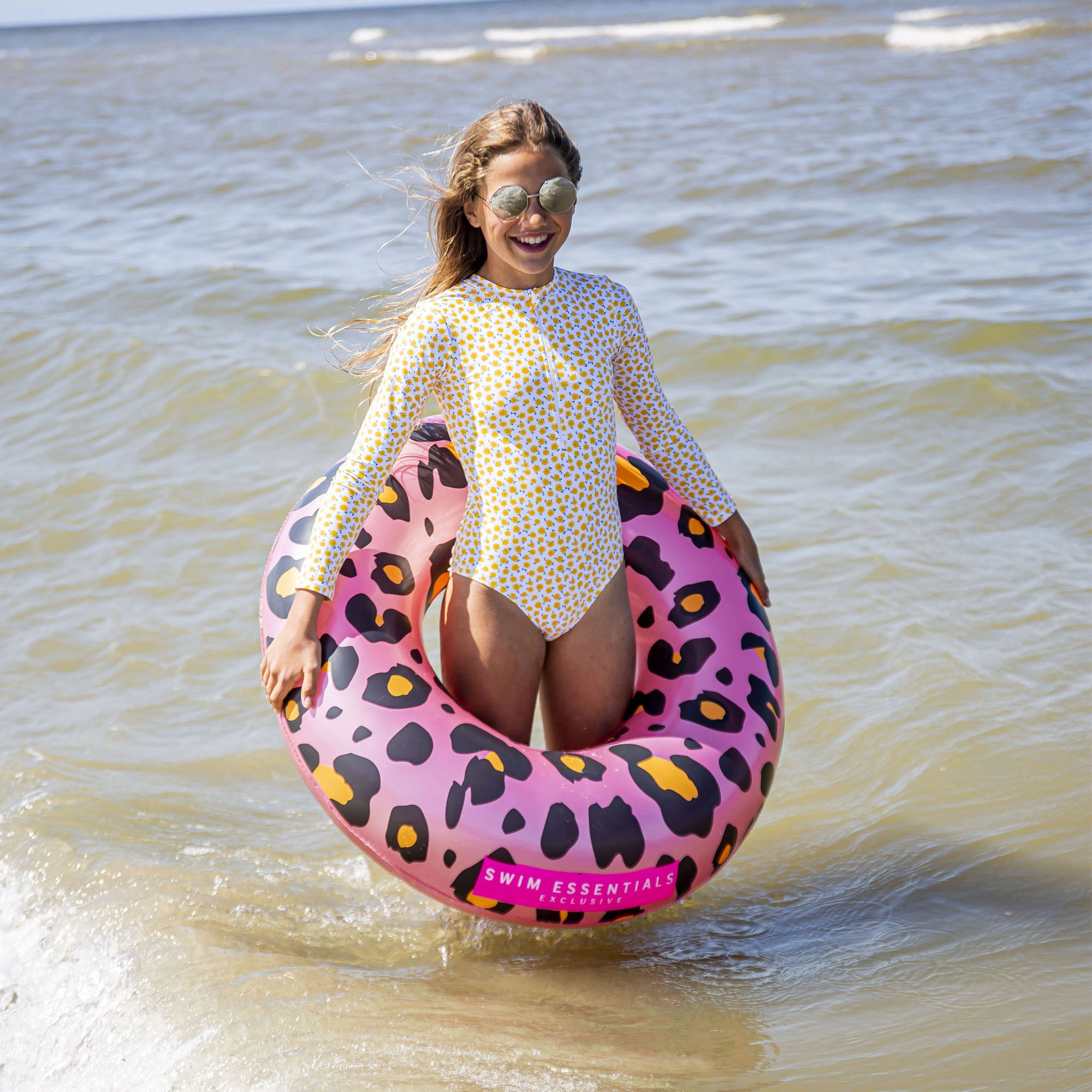 Swim Essentials Zwemring Rose Gold Leopard - 1 stuk