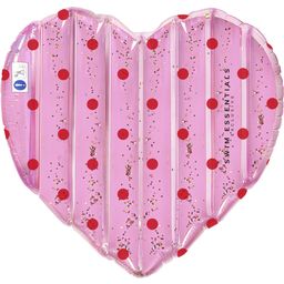 Swim Essentials Nafukovací lehátko Pink Glitters Heart - 1 ks