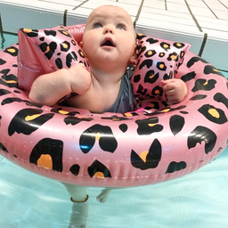 Fotelik do pływania dla niemowląt Leopard - różowy