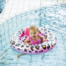 Fotelik do pływania dla niemowląt Leopard - różowy
