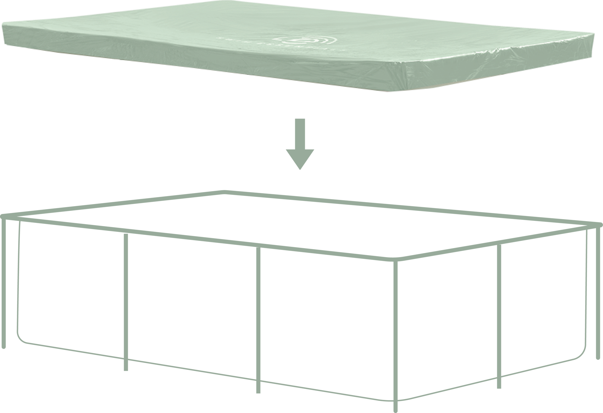 Swim Essentials Abdeckplane für Frame Pool 260 x 160 cm