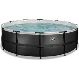 Frame Pool Ø 450 x 122cm With Sand Filter System - Black Leather Style