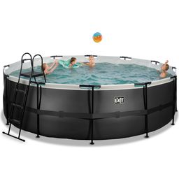 Frame Pool Ø 450 x 122cm With Sand Filter System - Black Leather Style