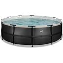Frame Pool Ø 450 x 122cm With Cartridge Filter System - Black Leather Style