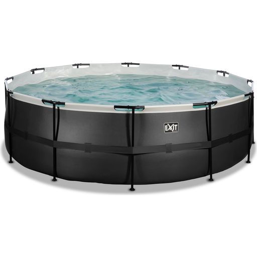 Frame Pool Ø 450 x 122 cm incl. Patroonfiltersysteem - Black Leather Style