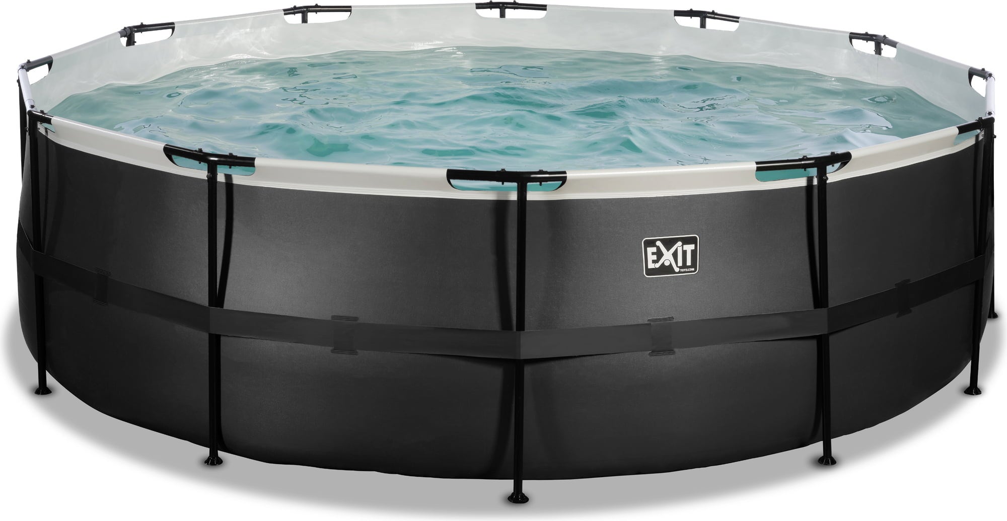Frame Pool Ø 450 x 122 cm, vklj. s kartušnim sistemom - Black Leather Style