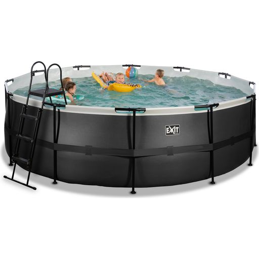 Frame Pool Ø 450 x 122 cm incl. Patroonfiltersysteem - Black Leather Style