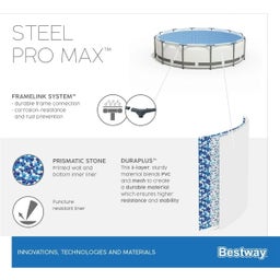 Set Piscina Steel Pro MAX™ - Ø 366 x 100 cm - Pompa Filtro Inclusa