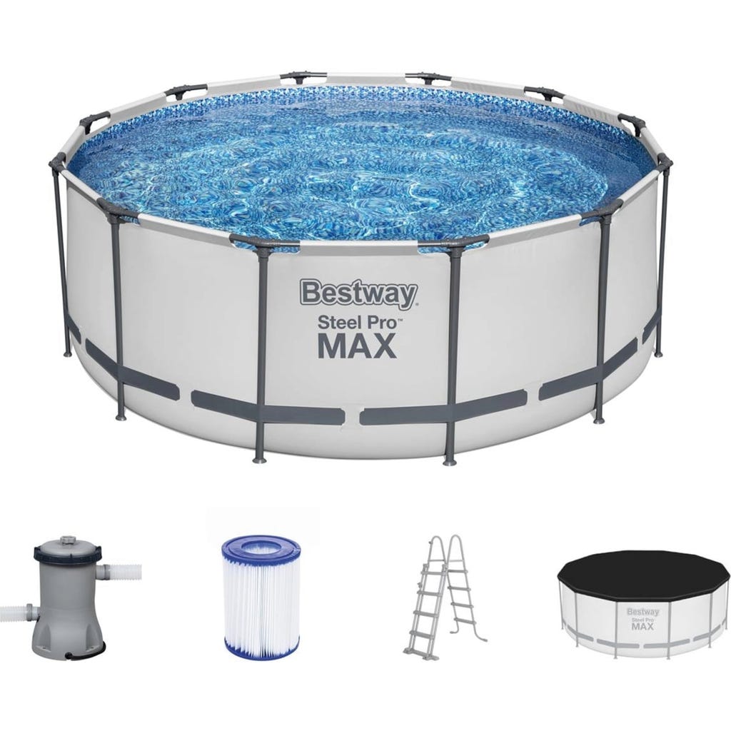 Bestway Frame Pool Komplett-Set Steel Pro MAX™ Ø 366 x 122 cm inkl ...