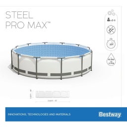 Set Completo Piscina Steel Pro MAX™ - Ø 366 x 122 cm - Pompa Filtro Inclusa