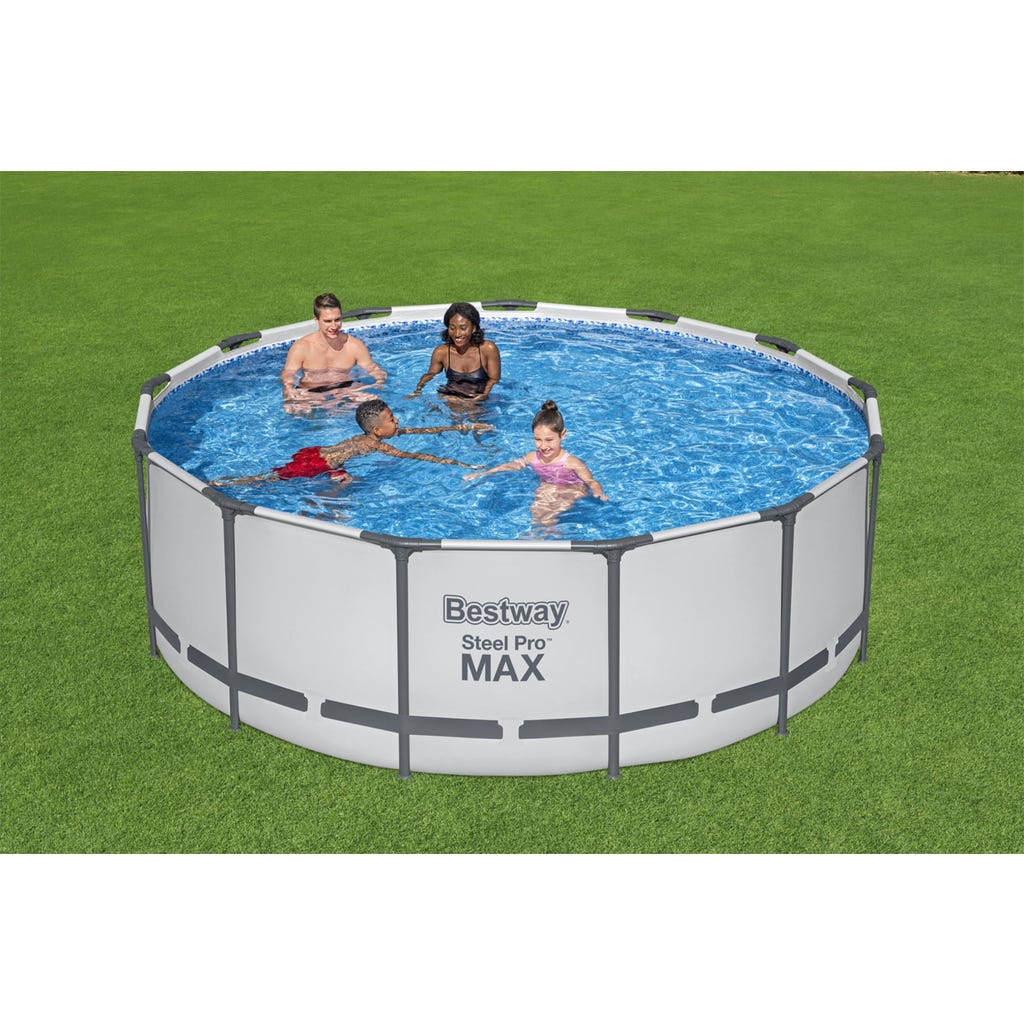 Bestway Frame Pool Komplett-Set Steel Pro MAX™ Ø 396 x 122 cm inkl ...