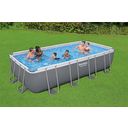 Power Steel™ Frame Pool Set 549 x 274 x 122 cm Includes Sand Filter System, Dark Grey