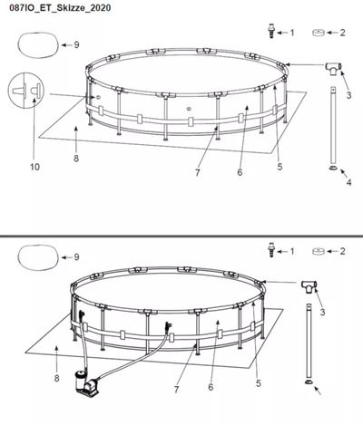 Spare Parts for Frame Pool Set Rondo 366 x 122 cm without Filter System - SB-128936GH - Model Available from 2020