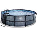 Frame Pool Ø 450 x 122 cm Incl. Cartridge Filter System and Dome - Grey - 1 Set