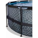 Frame Pool Ø 450 x 122 cm Incl. Cartridge Filter System and Dome - Grey - 1 Set