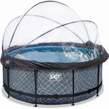 Frame Pool Ø 360 x 122 cm Incl. Cartridge Filter System and Dome - Grey