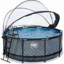 Frame Pool Ø 360 x 122 cm Incl. Cartridge Filter System and Dome - Grey - 1 Set