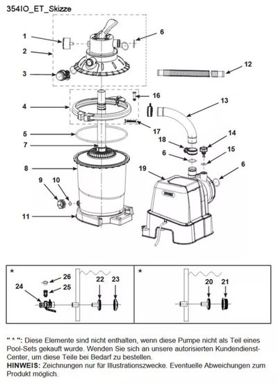 Spare Parts Intex Sand Filter System Krystal Clear 2m³ - 126642 - Models until 2022