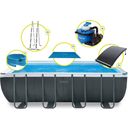 Frame Pool - Ultra Quadra XTR 549 x 274 - Complete Set Solar - Set with pool, ladder, sand filter system, solar pool cover, solar collector, and other accessories