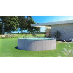 Steinbach New Splasher Pool Ø 350 x 90cm - Grey Wood-Look