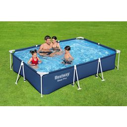  Steel Pro™ Frame Pool Set com bomba de filtragem 300 x 201 x 66 cm, azul escuro, retangular