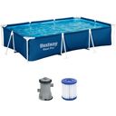 Steel Pro™ Frame Pool Set z pompą 300 x 201 x 66 cm, ciemny niebieski, prostokątny - 1 zestaw