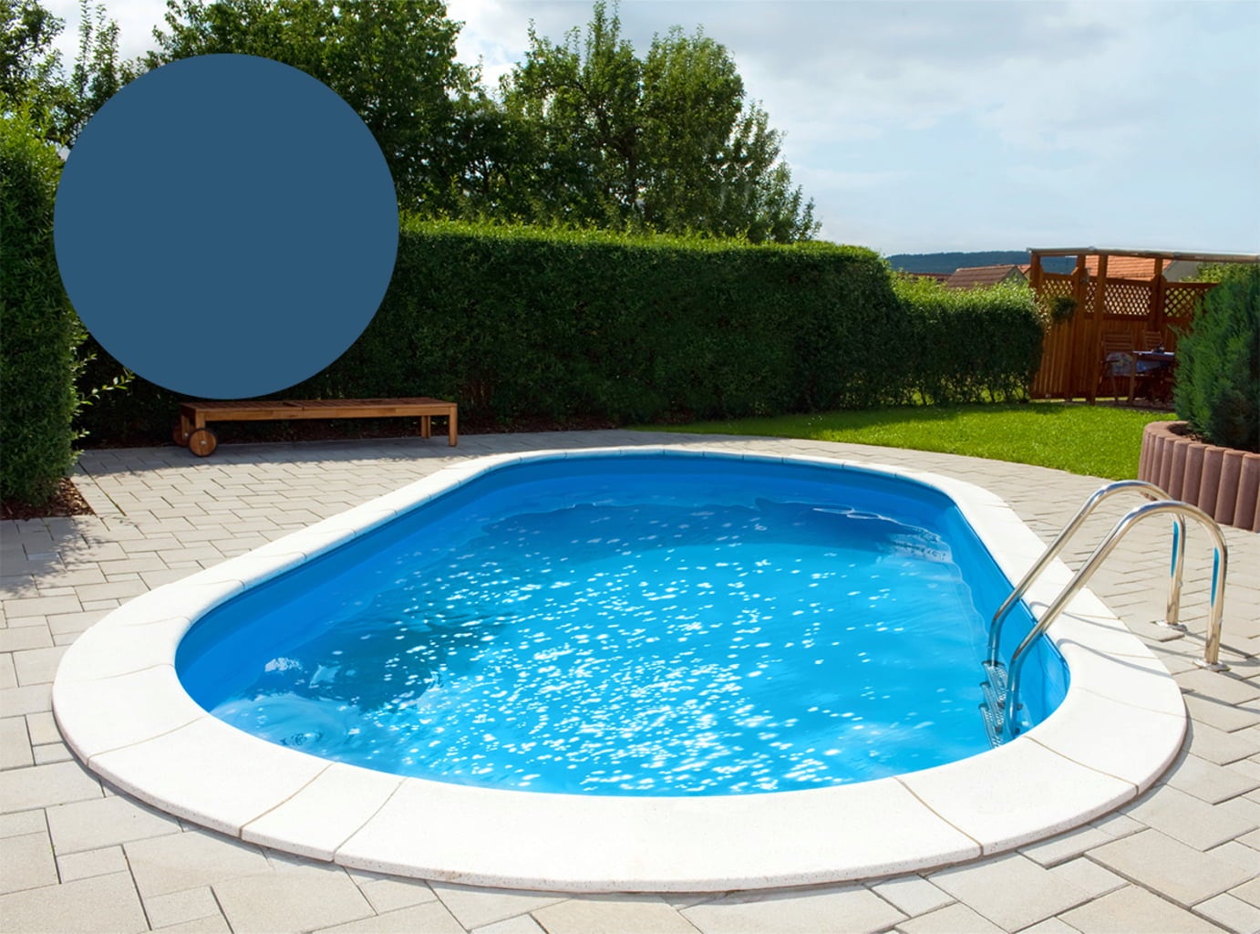 Lona de Piscina Oval 500 x 300 x 120 cm - Azul Adriático