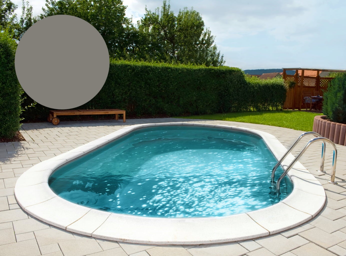 Poolfolie Oval 800 x 400 x 150 cm  - Grau