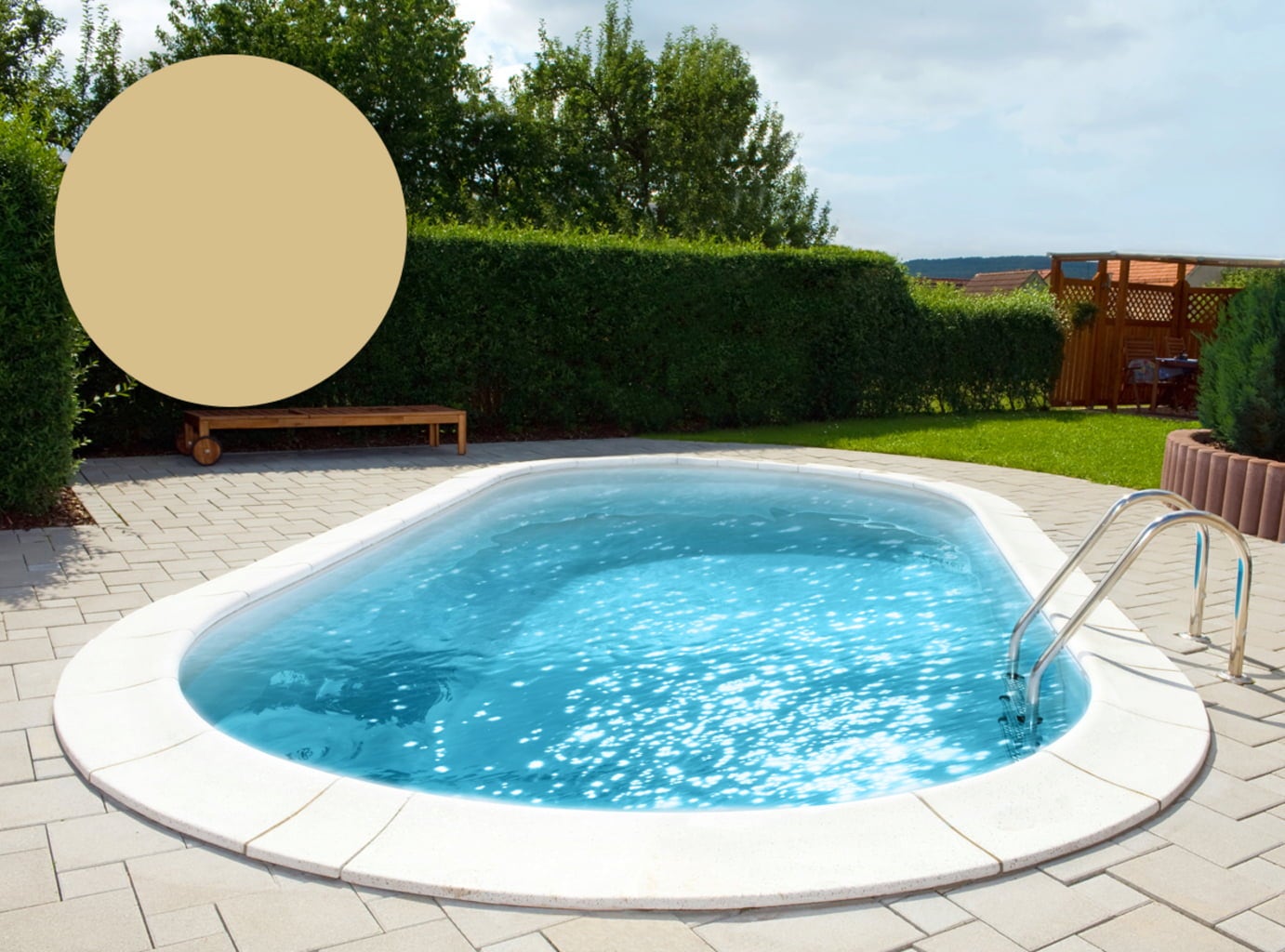 Lona de Piscina Oval 500 x 300 x 120 cm - Areia