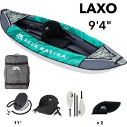 Aqua Marina Kajak Laxo – Groen/Grijs, Voor 1 Persoon - 1 set