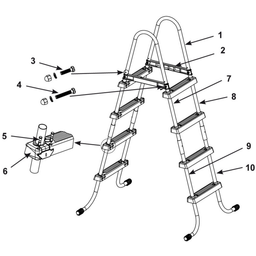 Escalera de Acero para Piscinas Elevadas de 122 cm de Altura