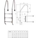 Roestvrijstalen Inbouw Zwembadtrap Brede Versie voor 120 cm Zwembaddiepte