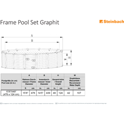 Intex Frame Pool Graphit Ø 478 x 124 cm