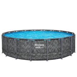 APX365™ Winterfestes Frame Pool Komplett-Set Ø 549 x 132 cm - Set mit Pool, Sandfilteranlage, Filterbällen, Sicherheitsleiter, Abdeckplane, Reparaturflicken