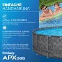 APX365™ Winterfestes Frame Pool Komplett-Set Ø 549 x 132 cm - Set mit Pool, Sandfilteranlage, Filterbällen, Sicherheitsleiter, Abdeckplane, Reparaturflicken