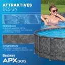 APX365™ Winterfestes Frame Pool Komplett-Set Ø 549 x 132 cm - Set mit Pool, Sandfilteranlage, Filterbällen, Sicherheitsleiter, Abdeckplane, Reparaturflicken