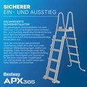APX365™ Winterfestes Frame Pool Komplett-Set Ø 549 x 132 cm - Set mit Pool, Sandfilteranlage, Filterbällen, Sicherheitsleiter, Abdeckplane, Reparaturflicken