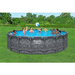 APX365™ Winterfestes Frame Pool Komplett-Set Ø 549 x 132 cm - Set mit Pool, Sandfilteranlage, Filterbällen, Sicherheitsleiter, Abdeckplane, Reparaturflicken