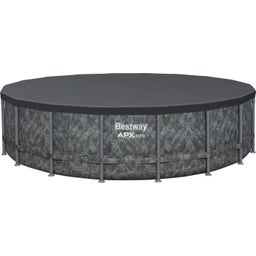 APX365™ Winterfestes Frame Pool Komplett-Set Ø 549 x 132 cm - Set mit Pool, Sandfilteranlage, Filterbällen, Sicherheitsleiter, Abdeckplane, Reparaturflicken