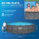 APX365™ Winterfestes Frame Pool Komplett-Set Ø 549 x 132 cm - Set mit Pool, Sandfilteranlage, Filterbällen, Sicherheitsleiter, Abdeckplane, Reparaturflicken