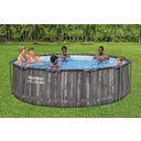 Frame Pool Set Steel Pro MAX™ inkl. Filterpumpe Ø 366 x 100 cm - Holz-Optik