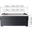 OSLO - FRAME - Rigid Portable Spa - 160 x 160 x 65 cm - 6 Personen - 1 Set